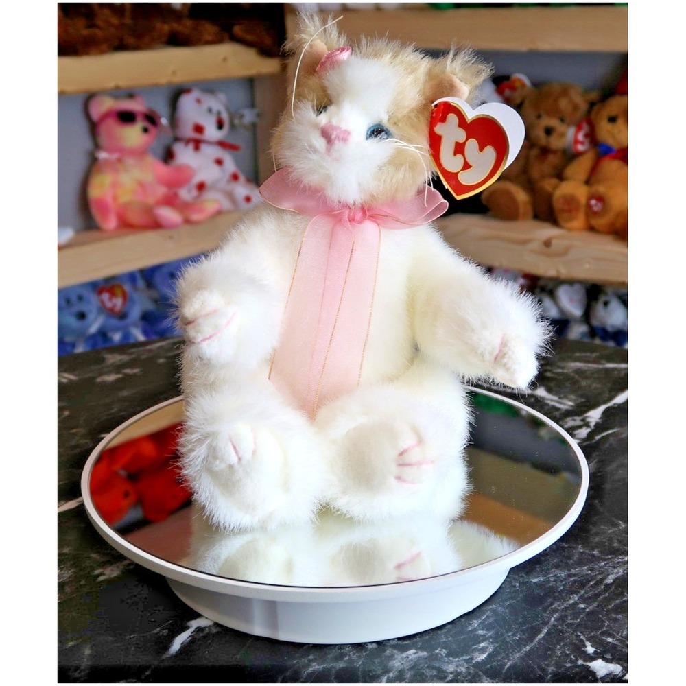 Ty Attic Treasures Adelaide the Cat Plush Tan White Jointed Kitten 1993 Vintage